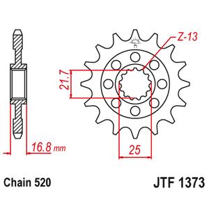 Pinion fata JT 16T, 520