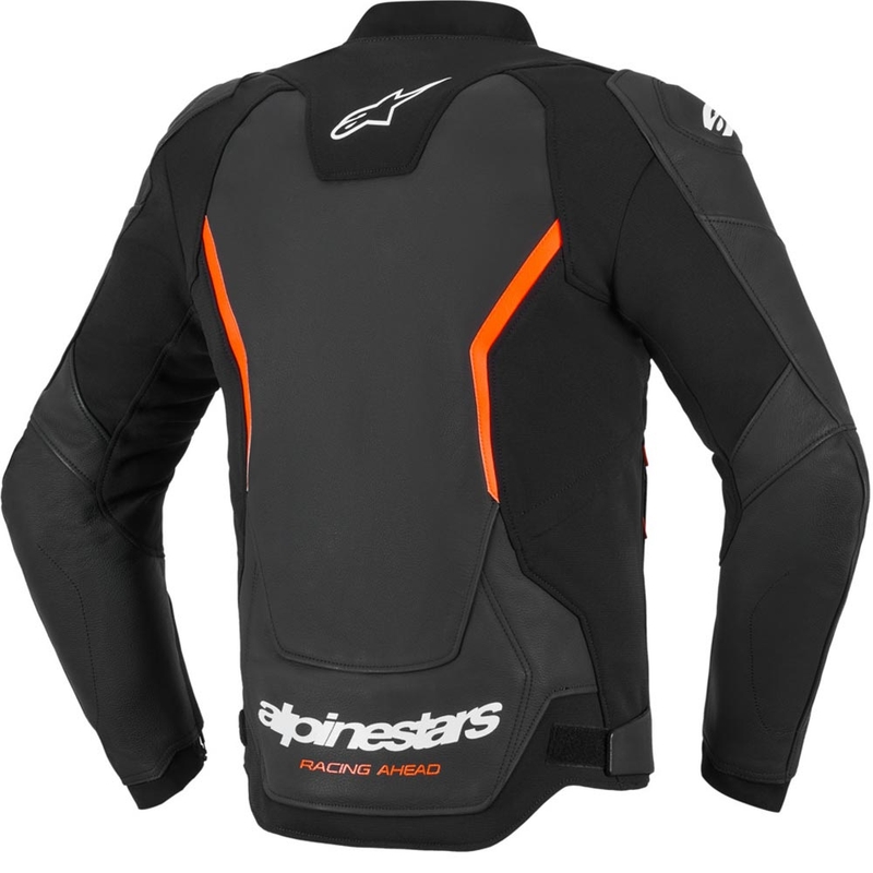 Geacă de piele pentru motocicletă Alpinestars GP Force V2 negru-roșu fluo-alb