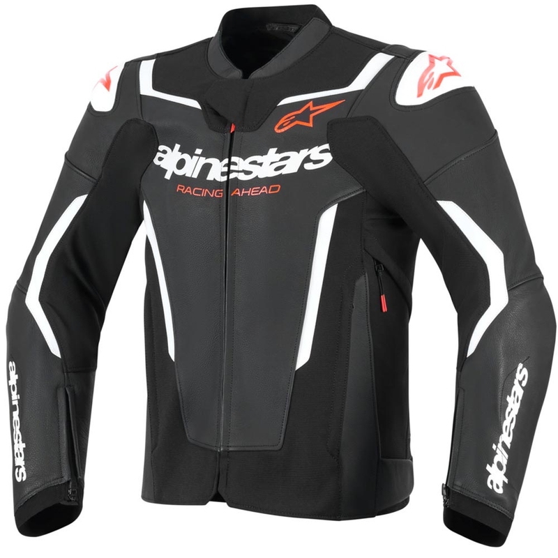 Geacă de piele pentru motocicletă Alpinestars GP Force V2 negru-alb-roșu