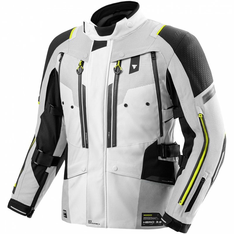 Geacă de motocicletă Shima Hero 3.0 gri-galben fluo