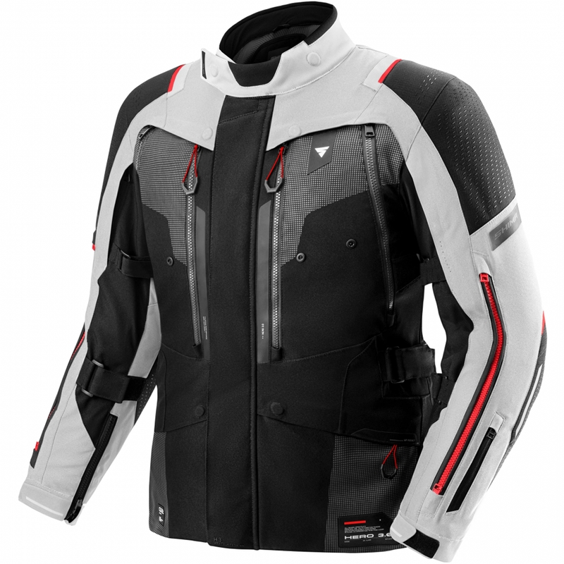 Geacă de motocicletă Shima Hero 3.0 gri-roșie
