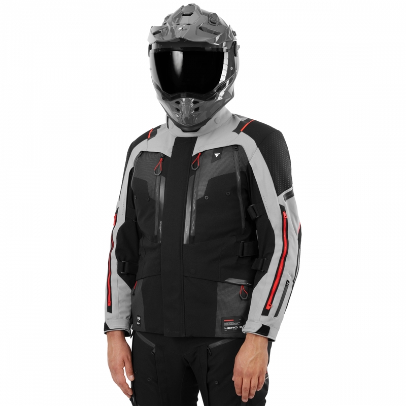 Geacă de motocicletă Shima Hero 3.0 gri-roșie