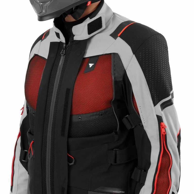 Geacă de motocicletă Shima Hero 3.0 gri-roșie