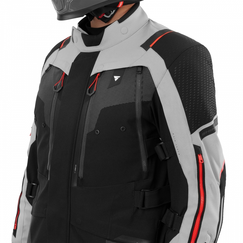 Geacă de motocicletă Shima Hero 3.0 gri-roșie