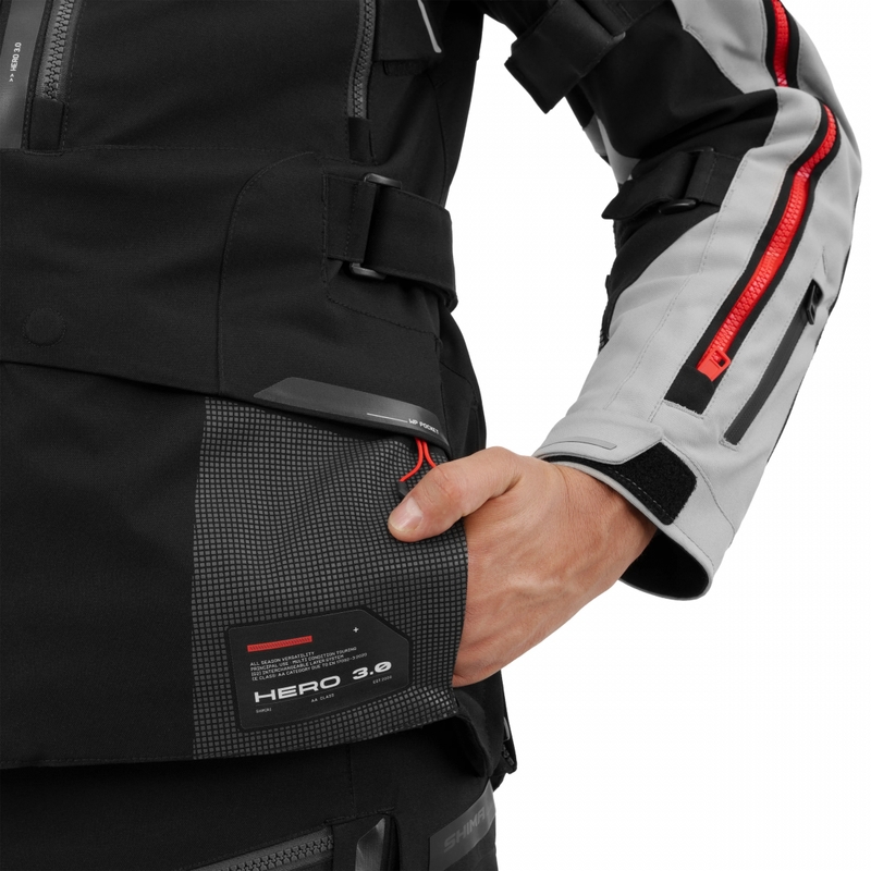 Geacă de motocicletă Shima Hero 3.0 gri-roșie