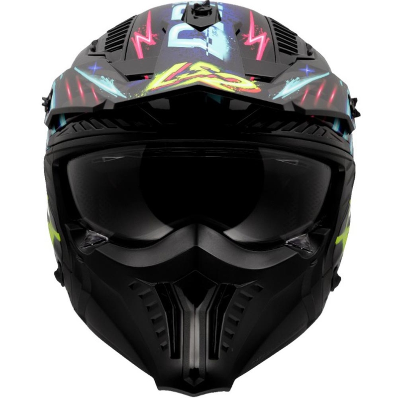 Cască de motocicletă trial LS2 OF606 Drifter Rayz negru-albastru
