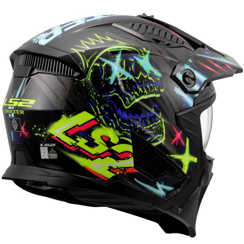 Cască de motocicletă trial LS2 OF606 Drifter Rayz negru-albastru