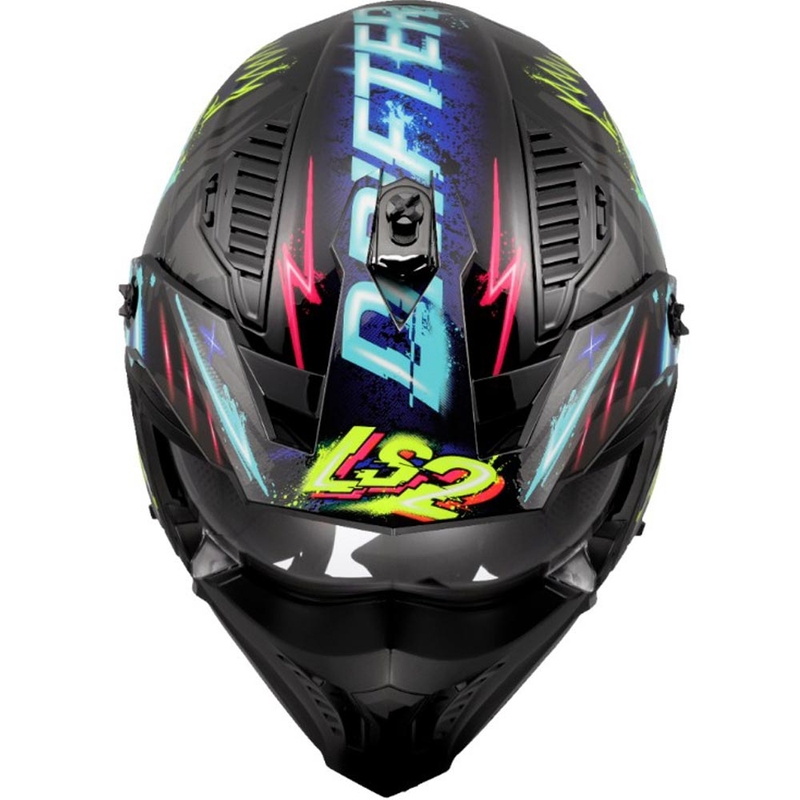 Cască de motocicletă trial LS2 OF606 Drifter Rayz negru-albastru