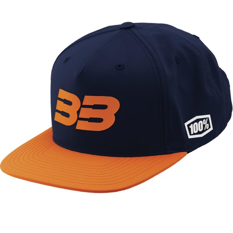 Capac 100% BB33 Snapback albastru-portocaliu