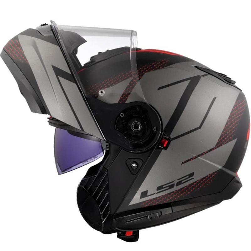 Cască de motocicletă pliabilă LS2 FF908 Strobe II Code negru-gri