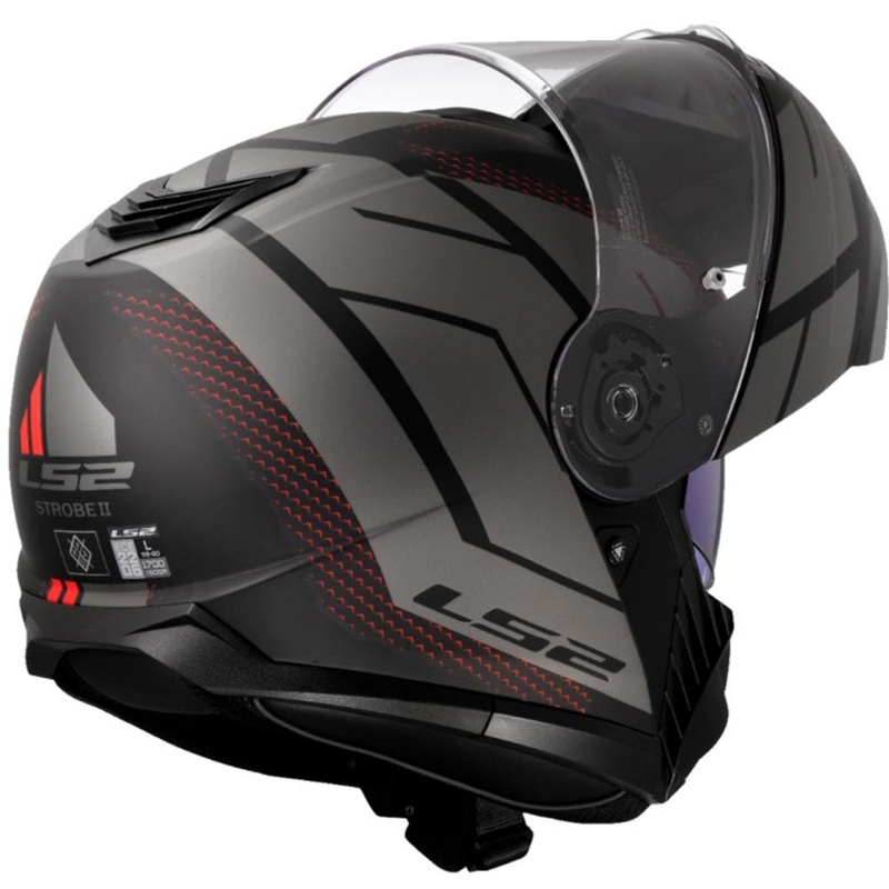 Cască de motocicletă pliabilă LS2 FF908 Strobe II Code negru-gri
