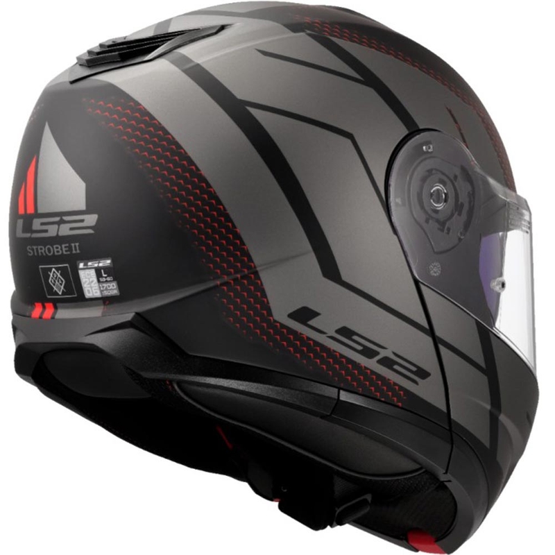 Cască de motocicletă pliabilă LS2 FF908 Strobe II Code negru-gri