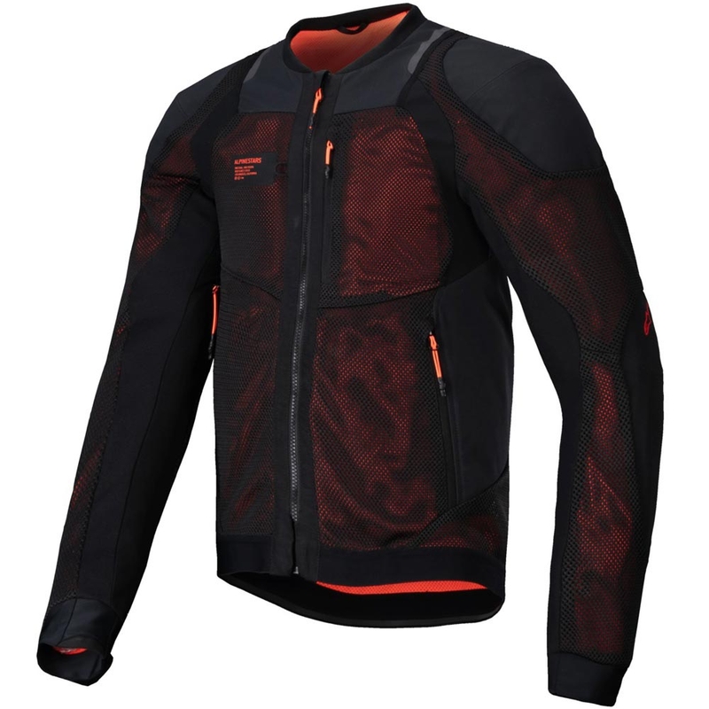 Jacheta moto Alpinestars TROOP-AIR PRO negru-rosu fluo