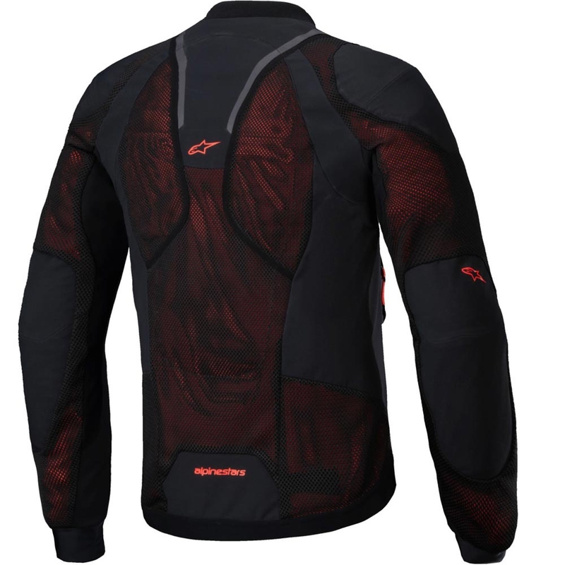 Jacheta moto Alpinestars TROOP-AIR PRO negru-rosu fluo