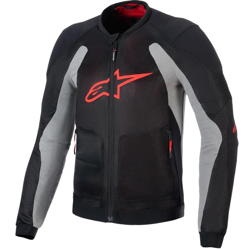 Jachetă moto Alpinestars TROOP-AIR PRO negru-gri deschis-roșu