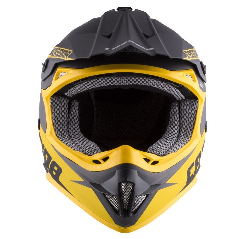 Cască de motocross pentru copii Cassida Libor Podmol negru-galben-gri