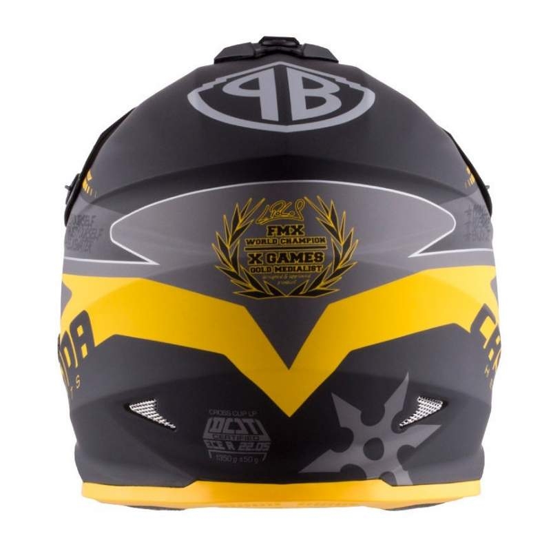 Cască de motocross pentru copii Cassida Libor Podmol negru-galben-gri