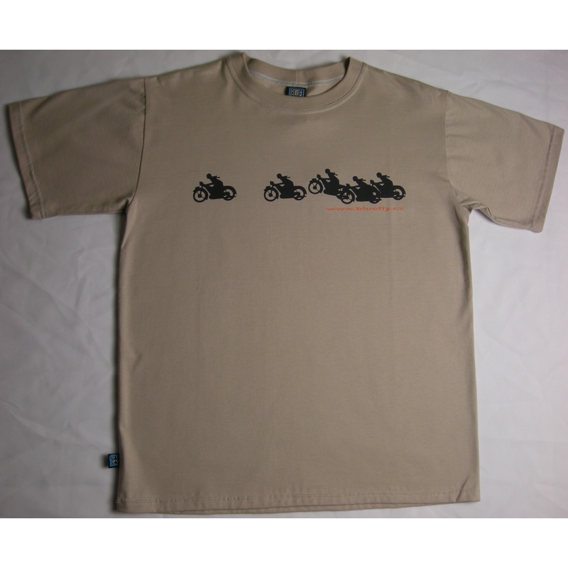 Tricou pentru bărbați Blue Fly bej cu motiv lichidare