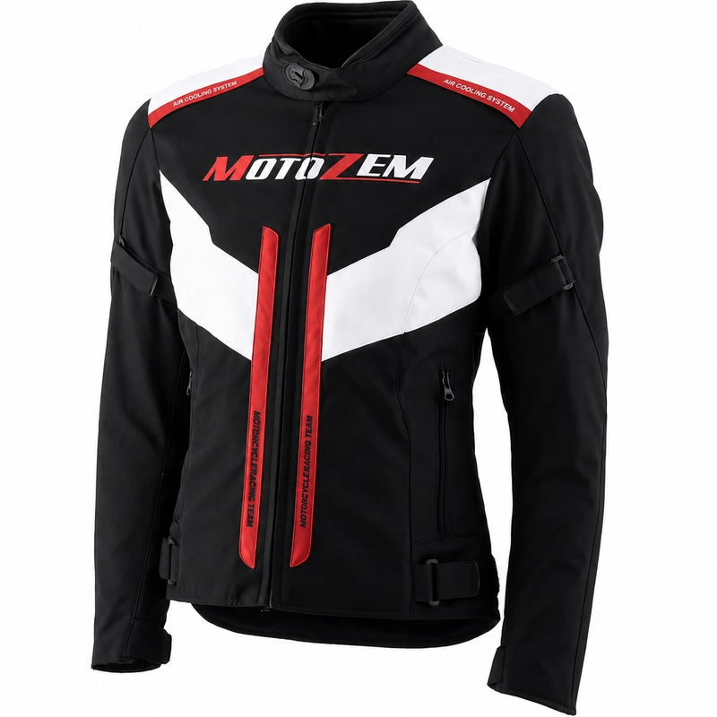 Geacă de motocicletă pentru femei Motozem Team 2 negru-alb