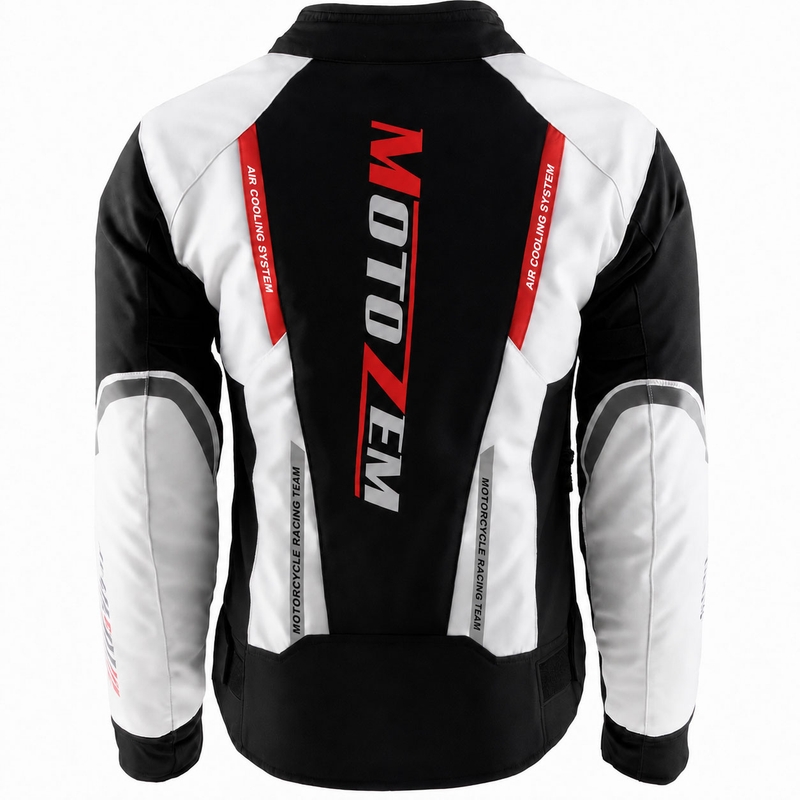 Geacă de motocicletă pentru femei Motozem Team 2 negru-alb