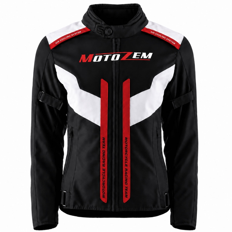 Geacă de motocicletă pentru femei Motozem Team 2 negru-alb