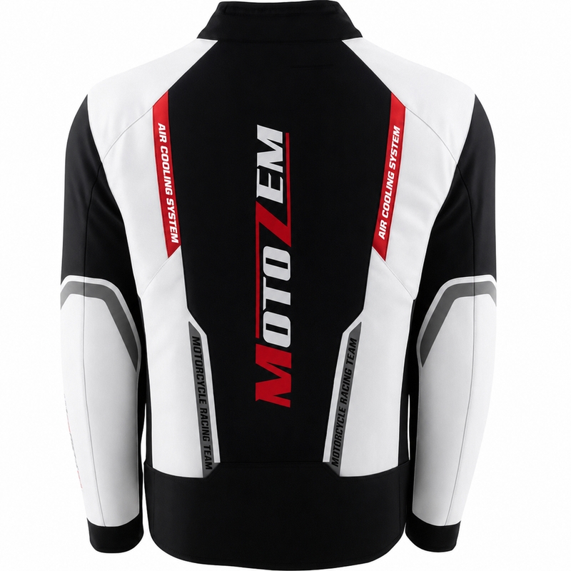 Geacă de motocicletă Motozem Team 2 negru-alb