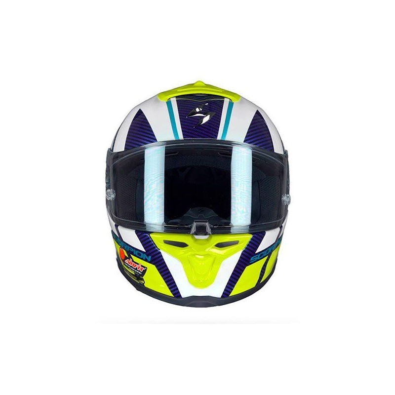 Cască integrală Scorpion EXO-R1 Air Corpus alb-albastru-galben lichidare