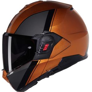 Cască de motocicletă pliabilă Nolan N120-1 Verniciatura Speciale N-COM 343 ocru-negru lucios