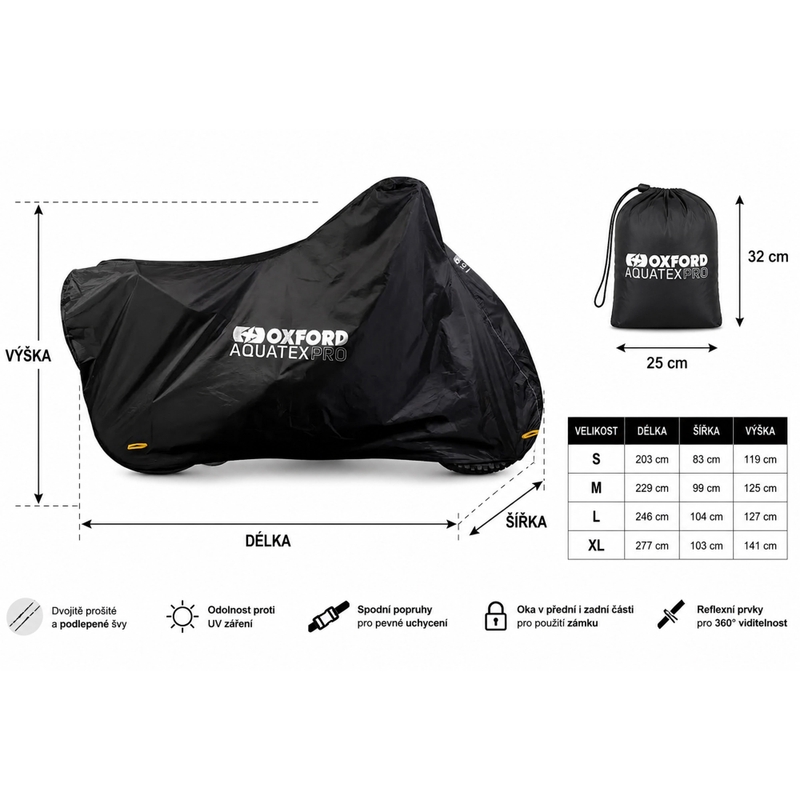 Husă motocicletă Oxford Aquatex PRO neagră