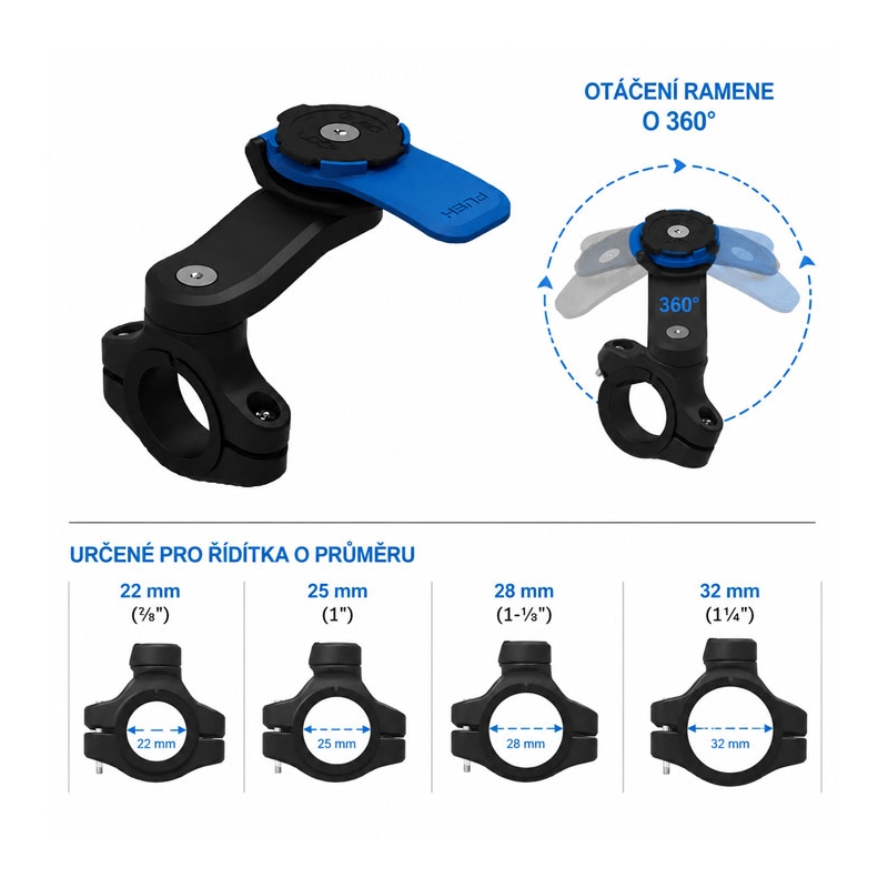 Suport ghidon motocicletă Quad Lock® (V2)