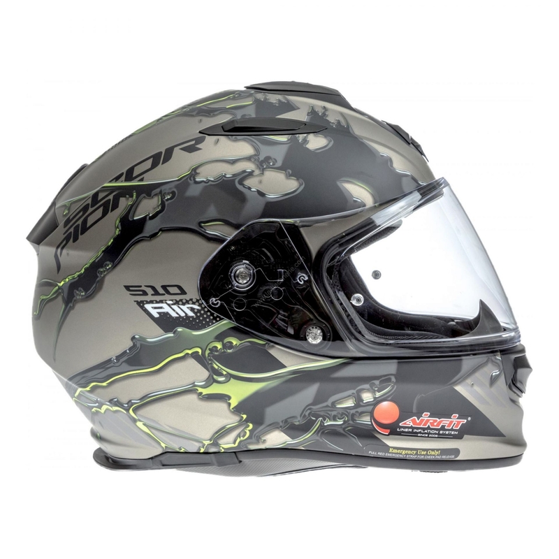 Cască integrală Scorpion EXO-510 Air Likid titanium-fluo yellow lichidare