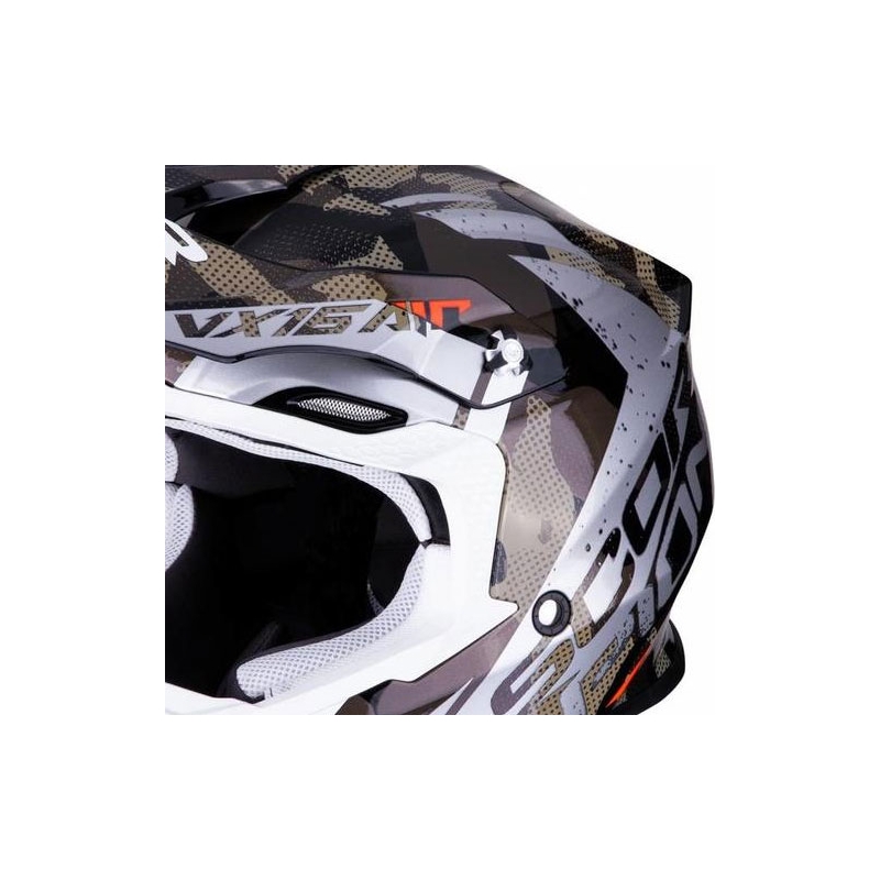 Cască de motocros Scorpion VX-16 Air Waka negru-argintiu