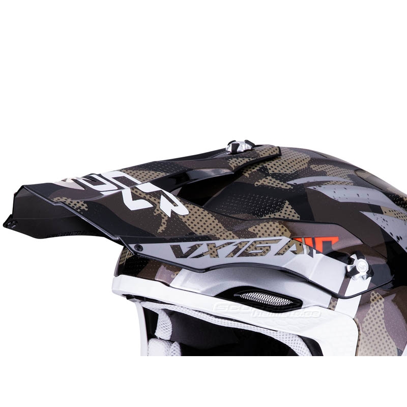 Cască de motocros Scorpion VX-16 Air Waka negru-argintiu