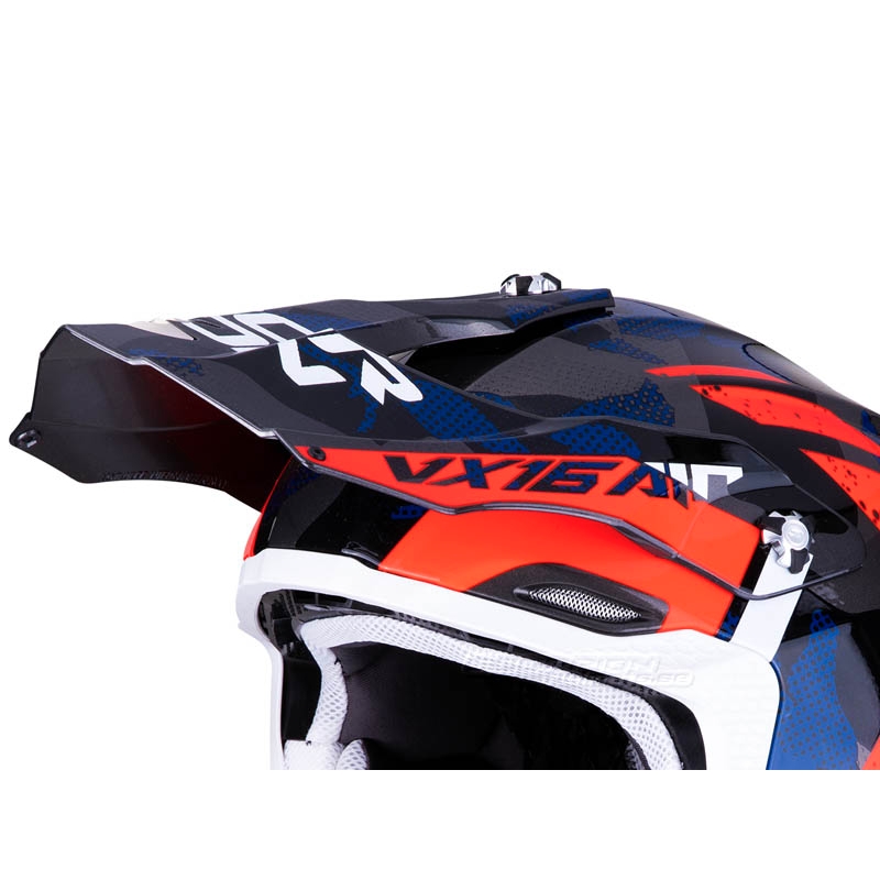 Cască de motocros Scorpion VX-16 Air Waka argintiu-roșu-albastru