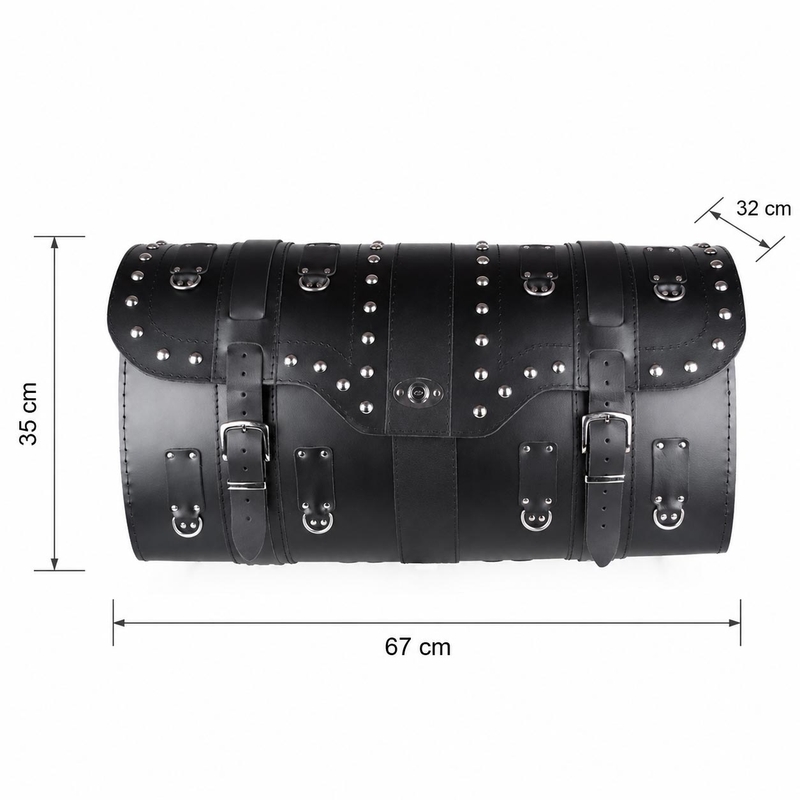 Geantă din piele pentru motocicletă Chopper RSA-16B cu lacăt