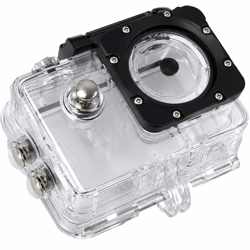 Carcasă impermeabilă pentru camera de acțiune MaxTo Action Cam 5K, transparentă
