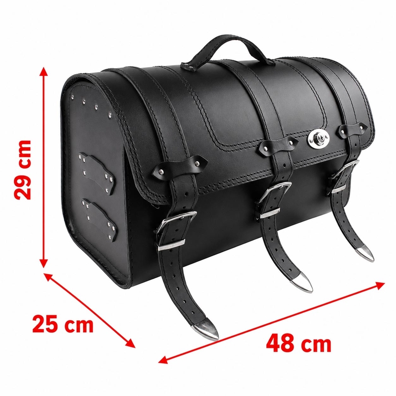 Portbagaj motocicletă din piele pentru Chopper RSA-131A cu încuietoare