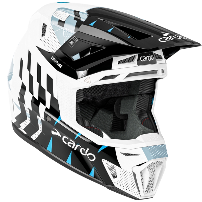 Cască motocross cu interfon Cardo Venture negru-alb-gri