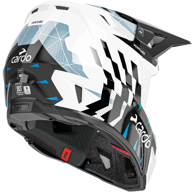 Cască motocross cu interfon Cardo Venture negru-alb-gri
