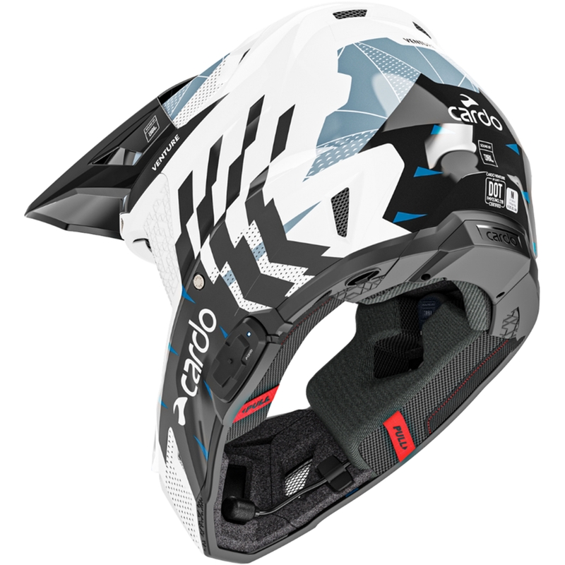 Cască motocross cu interfon Cardo Venture negru-alb-gri