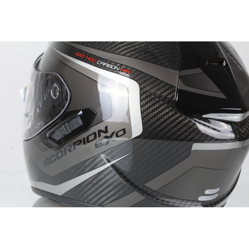 Cască integrală Scorpion EXO-1400 Carbon Air Esprit negru-argintiu lichidare