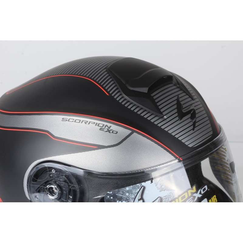 Cască de motocicletă flip-up Scorpion EXO-3000 Stroll negru mat-rosu lichidare