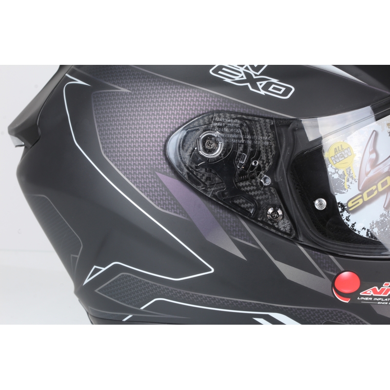 Cască integrală Scorpion Exo-1400 Air Cup chameleon negru mat-argintiu lichidare