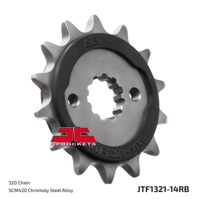 Pinion fata JT 14T, 520 rubber cushioned