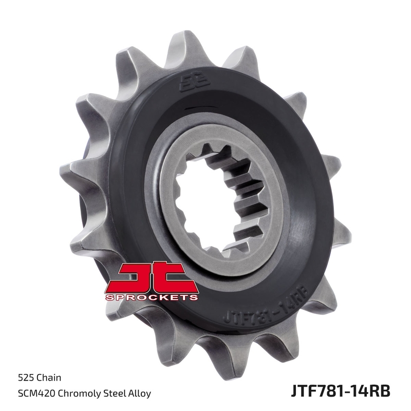 Pinion fata JT 14T, 525 rubber cushioned