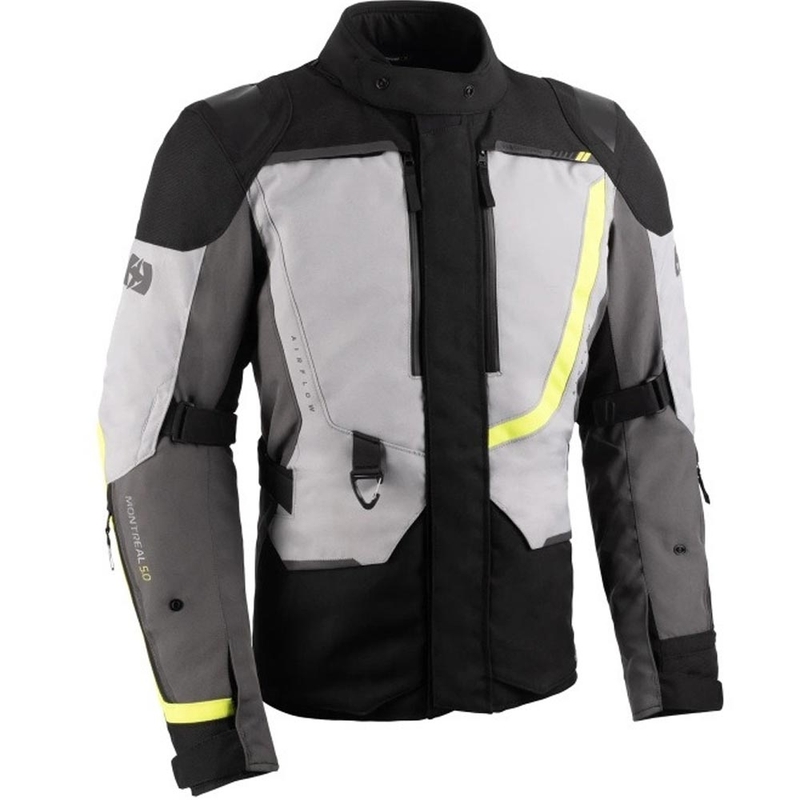 Geacă motociclistă Oxford Montreal 5.0 gri-negru-galben