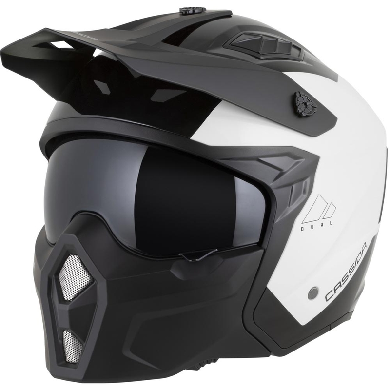 Cască modulară de motocicletă Cassida Cross Country Dual alb-negru