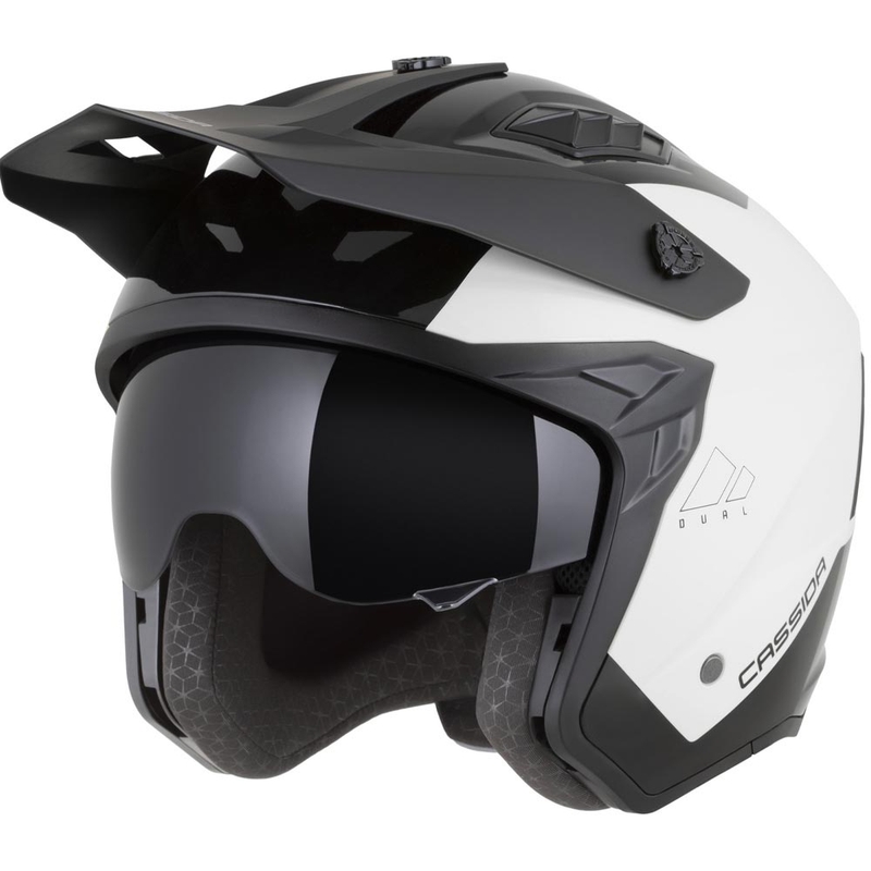 Cască modulară de motocicletă Cassida Cross Country Dual alb-negru
