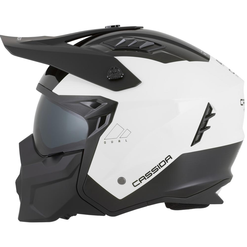 Cască modulară de motocicletă Cassida Cross Country Dual alb-negru