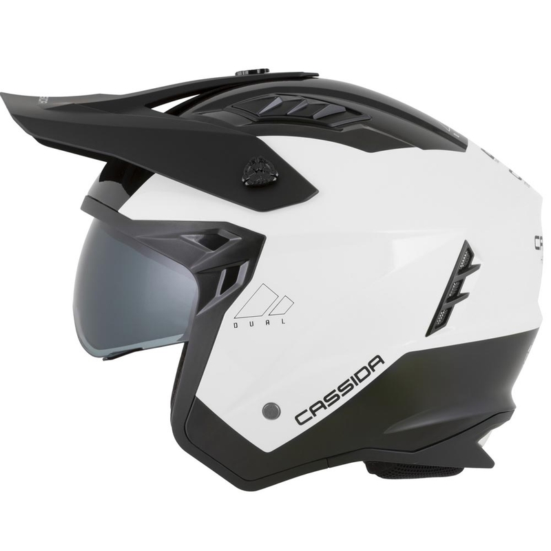 Cască modulară de motocicletă Cassida Cross Country Dual alb-negru